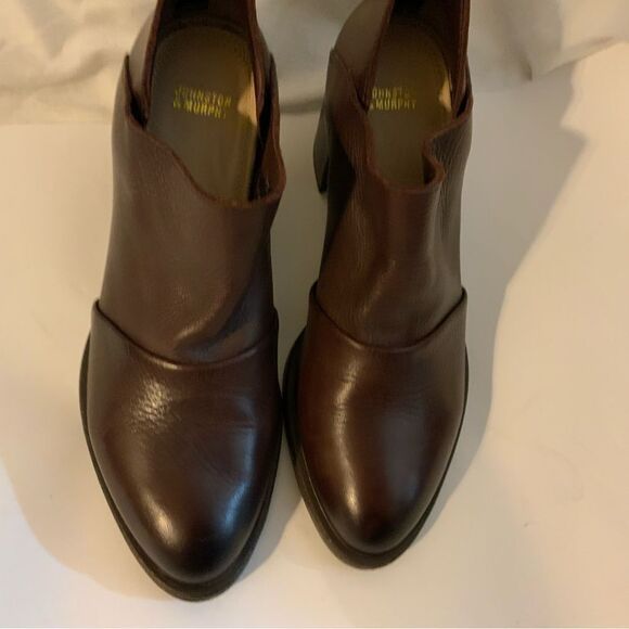 Johnston and Murphy Brown Back zip Block Heels size 8.5 - Picture 9 of 16